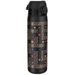 Ion8 Vacuum Insulated Steel Water Bottle, 500 ml/18 oz, Leak Proof, Easy to Open, Secure Lock, Dishwasher Safe, Fits Cup Holders, Carry Handle, Scratch Resistant, Metal Water Bottle, Gaming Design