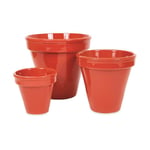 Dipped Hand Painted Set of 3 Outdoor Garden Classic Plant Pots (D) 16-29cm