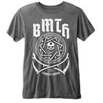 Bring Me The Horizon T Shirt Crooked Young Logo Official Charcoal Grey Burnout X