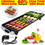 Electric Teppanyaki Table Grill Griddle BBQ Hot Plate Non-stick Pan Barbecue 