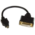 StarTech 8in Micro HDMI to DVI-D Adapter M/F - 8in Micro HDMI to DVI Cable - Connect a Micro HDMI phone or laptop to a DVI-D display (HDDDVIMF8IN) -