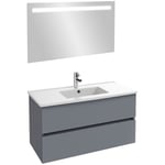 Jacob Delafon - Meuble vasque 100 cm Tolbiac gris anthracite + miroir led