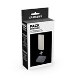 Pack Batterie externe Samsung 10000 mAh Beige + Chargeur sans fil rapide Noir