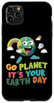 Coque pour iPhone 11 Pro Max Cute Go Planet It's Your Earth Day Peace Groovy Kids Boy Girl