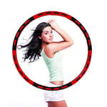 Hallelujah Weight Loss Stainless Steel Weighted Massage Hula Hoops for Adults Adjustable Section Hoola Hoop Foam Padding Fitness Hula Hoops for Women Adult Exercise Equipment 1 KG/95 CM,Red and Black