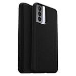 OtterBox Strada Case Samsung Galaxy S21+ 5G, Shockproof, Drop Proof, Premium Leather Protective Folio With Two Card Holders, 3x Tested To Military Standard, Black, No Retail Packaging