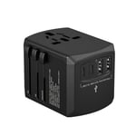 Tripper ADAPTATOR Chargeur de Voyage Adaptateur Universel Xoopar Noir - + de 150 Pays - Tout en Un avec 2 USB Type-A et 2 USB-C - 110/230V