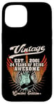 Coque pour iPhone 15 24e anniversaire 24 ans guitariste amateur de guitare né 2001