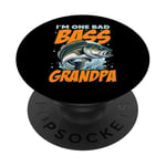 I'M ONE BAD BASS GRANDPA, for the fishing grandfather PopSockets Adhesive PopGrip