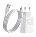 Baseus USB / USB Typ C snabb väggladdare VOOC Quick Charge 4.0+ Power Delivery 3.0 + USB - Type C-kabel 1m - Vit (TZCCFS-H02)