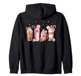 Ginger Man Cookies Christmas Coffee Latte Pink Xmas Season Zip Hoodie