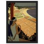 Monte Carlo Monaco Tennis Vintage Advert Artwork Framed Wall Art Print A4