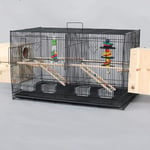 ZGRZ Thick, galvanized, aviary, double spacing design, breeding cage, metallic iron, pigeon cage, chassis pull, tiger, parrot, the cage, the cage, the nest,Pink Black Dimensions