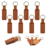 XCRPRT Séries Vierge Porte-Clés en Bois, 8 Pièces Ébauches de Gravure Bois, Porte-Clés Vierge Copeaux de Bois, Porte Clef Personnalisable pour Bricolage Graver et Peindre, Artisanat Cadeau