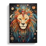 Leo Zodiac Dadaism Art Canvas Print for Living Room Bedroom Home Office Décor, Wall Art Picture Ready to Hang, 30x20 Inch (76x50 cm)