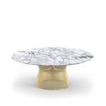 Knoll - Platner Coffee Table - 18k guld, Ø 107 cm, skiva i vit Arabescato marmor - Soffbord - Warren Platner - Guld - Metall/Sten