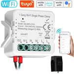 Tuya WiFi 2 Gang 80A Pince monophasée pv solaire Compteur d'énergie bidirectionnel à deux voies Contrôle par application mobile Transformateur de