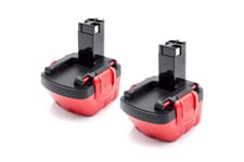 vhbw 2x Batteries compatible avec Bosch PSR 12VE outil électrique (1500 mAh, NiMH, 12 V)