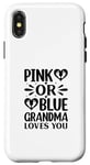 Coque pour iPhone X/XS Rose ou bleu « Grandma Loves You » – Baby Shower