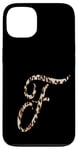 Coque pour iPhone 13 Lettre F avec imprimé léopard