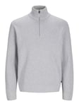 JACK & JONES Jprblamilano Stitch Knit Half Zip Sn Pull en Tricot, Gris Clair chiné, XXL Homme