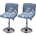 Housse de tabouret de bar extensible, 2 housses de chaise haute imprimées pour housses de chaise haute de bar, protection de siège de chaise de salle
