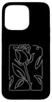 Coque pour iPhone 15 Pro Max Rose Fleur Abstraite Dessin Minimaliste one Line Art