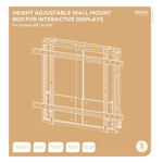 DELTACO OFFICE Manual Height-Adjustable Display Wall Mount 60 - 90kg