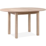 Table à manger extensible ronde COBURG - Décor chêne sonoma - L100-140 x H76 x P100 cm - Allonge incluse dans l'emballage