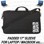 QUIKSILVER PADDED 17" LAPTOP SLEEVE SCHOOL STUDENT BAG SATCHEL FOR MACBOOK IPAD