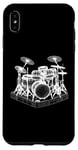 Coque pour iPhone XS Max Ensemble de batterie 3D Wireframe - Vintage Drummer Drums Lover