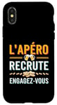 Coque pour iPhone X/XS L'Apéro Recrute Engagez-vous Humour Convivialité Amusant