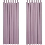 Deconovo Lot de 2 Rideaux Chambre Adulte à Pattes Occultant Thermique Anti Froids Isolation Rideau Fenêtre140x175cm Rose Pale