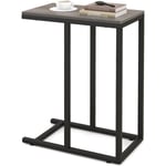 Costway - Table dAppoint, Bout de Canape en Forme c, Gueridon pour Canapé, Cadre en Métal, Petite Table Basse Salon, Table Étroite pour Chambre, 45,5