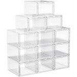 Rootz Set med 12 skokartonger - Skoförvaring - Skoorganisator - Plast - Transparent - Stapelbar - 27 x 34,5 x 19 cm - Skor upp till storlek 45