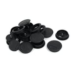 Computer Desk Plastic Round Grommet Wire Cable Hole Covers Black 60mm Dia 15pcs