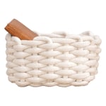 Cotton Rope Storage Basket Cotton Rope Bin White For Kitchen