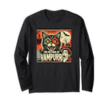 Funny Vampire Cat, Halloween, Love Cats with Attitude Long Sleeve T-Shirt