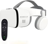 Casque Réalité Virtuelle 3d Vr Avec Télécommande, Visionneuse Vr Stéréo Pour Films Jeux Imax Lunettes Vr Sans Fil Bluetooth Compatibles Avec Iphone Ios/Android De 4,7-6,3"" ( Color : White , Size : Y1