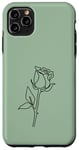 Coque pour iPhone 11 Pro Max Rose noire abstraite dessin minimaliste Line Art