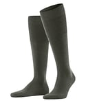 FALKE Men's Airport M KH Wool Cotton Long Plain 1 Pair Knee-High Socks, Green (Green Melange 7155), 10-11