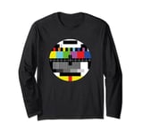 Vintage TV Test Card Retro Television Media Broadcast Gift Long Sleeve T-Shirt