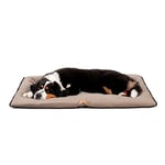 Ferplast Lit pour Chien Coussin pour Chien Grand Chien Tissu Double Face Anti-Rayures et Imperméable, Matelas Chaud en Micropolaire pour Chien Lavable en Machine à 30° 108 x 79 x 3,5 cm.Marron