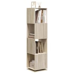 EUGAD Bibliothèque Rotative, Bibliothèque Étagère Rangement, à 4 Niveaux, Étagère Livre, Étagère Cube, Bibliothèque Angle, pour Salon, Bureau, Chambre, 35x145x35 cm, Chêne Clair 0047SHG