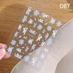 White Magnolia Flower Nail Sticker Enhancement Adhesive Decal D DH-587