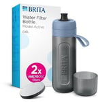 BRITA Sports Water Filter Bottle Active Dark Blue 600ml Incl. 2x MicroDiscs