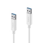 PureLink câble USB-A vers USB-A, USB 3.1 Gen 2 avec transfert de données 10 Go/s, blanc, 1,00 m