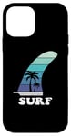 Coque pour iPhone 12 mini Longboard de surf rétro avec palmier palmier plage vacances