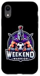 Coque pour iPhone XR Football Weekend Warrior Football Player Lover Citation