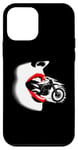 Coque pour iPhone 12 mini Moto Dirt Bike Femme Lèvres Rouges - Amoureux de Moto Vintage